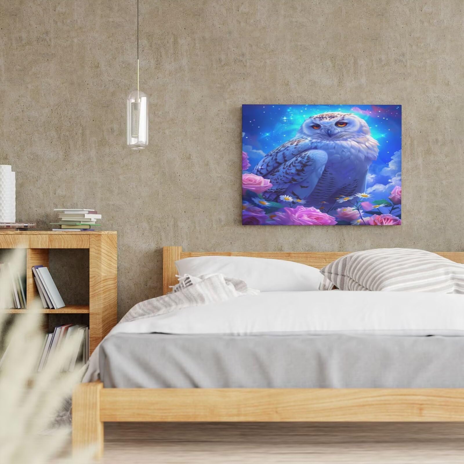 Dream MK133 - Kit per pittura con numeri per adulti, motivo: gufo, in acrilico, per adulti e principianti, per decorazione da parete della casa, 115 x 90 cm, senza cornice)