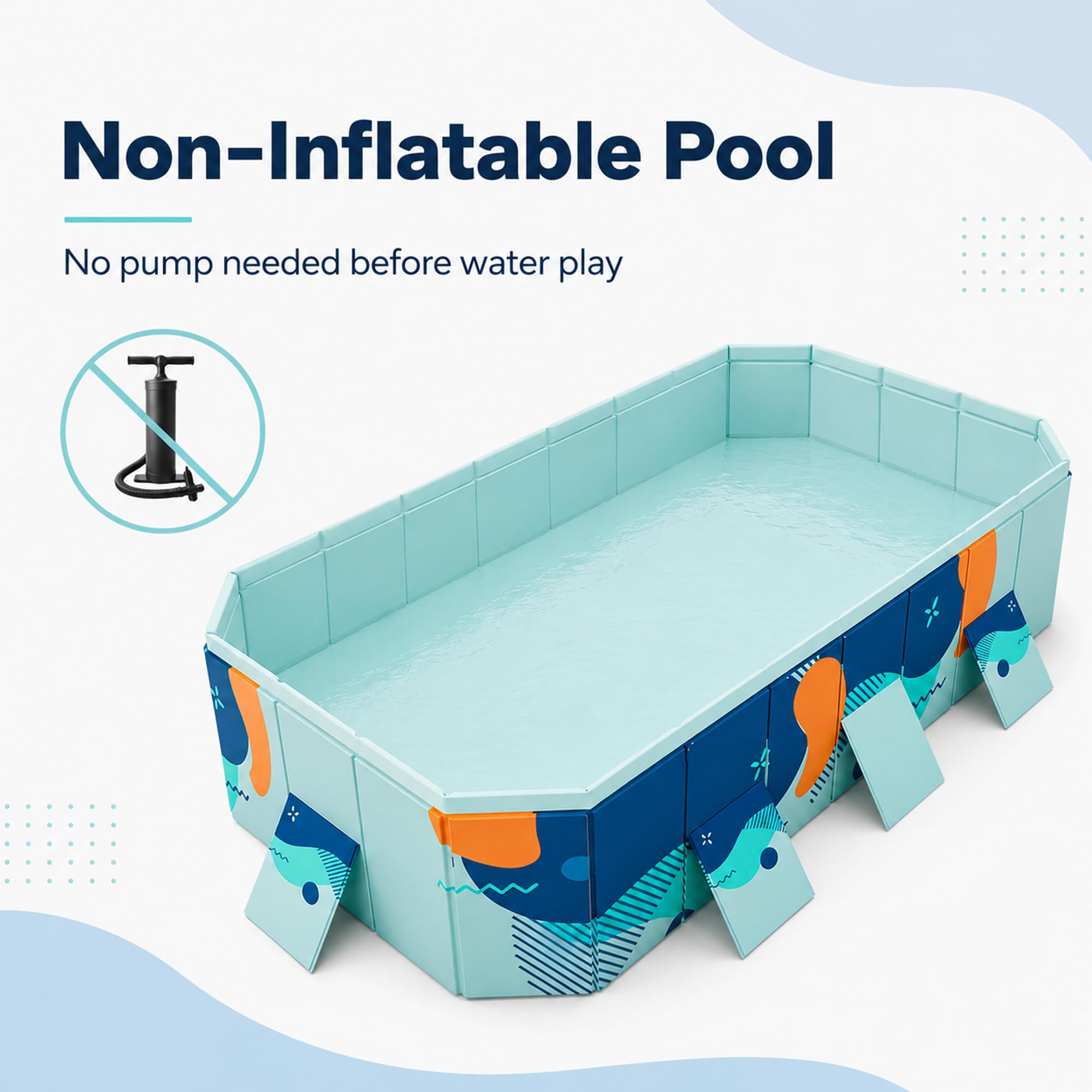 Piscina plegable de plástico duro para adultos, baño portátil no inflable para el jardín trasero, juguete de agua durable del PVC para la diversión al aire libre de la familia, fácil drenaje y almacen