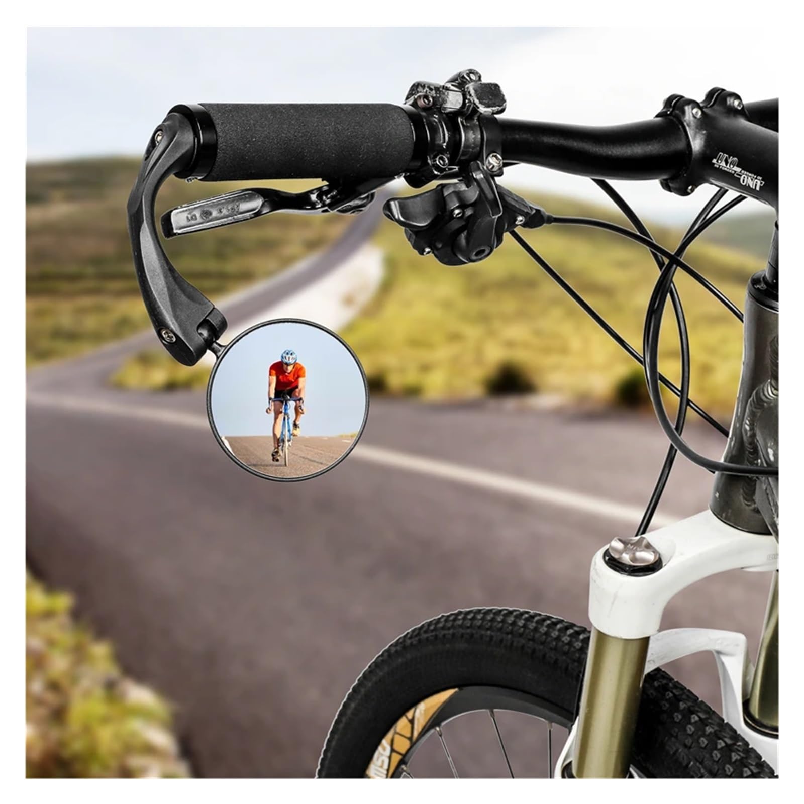 Specchietto Retrovisore per Bicicletta Specchietto retrovisore for bicicletta HD regolabile, ampio angolo, convesso, for manubrio, sicurezza in(2PCS)