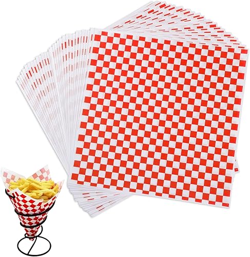 Hojas de papel encerado de Año Nuevo de 12 x 12 pulgadas para alimentos, 200 forros para cestas de alimentos para sándwiches, papel de cera para