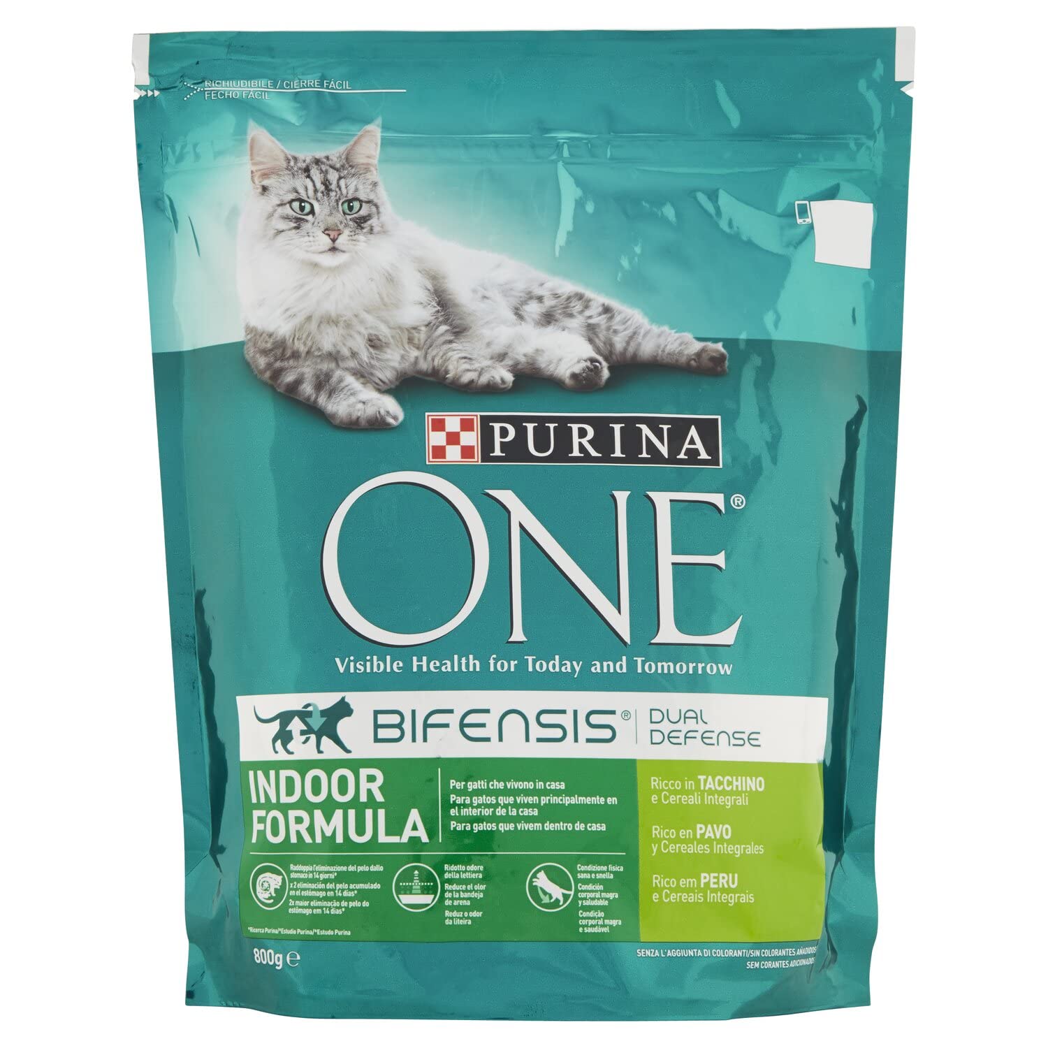 Purina One Bifensis Indoor Formula Croquetas Gatos Pavo y Cereales 800 g