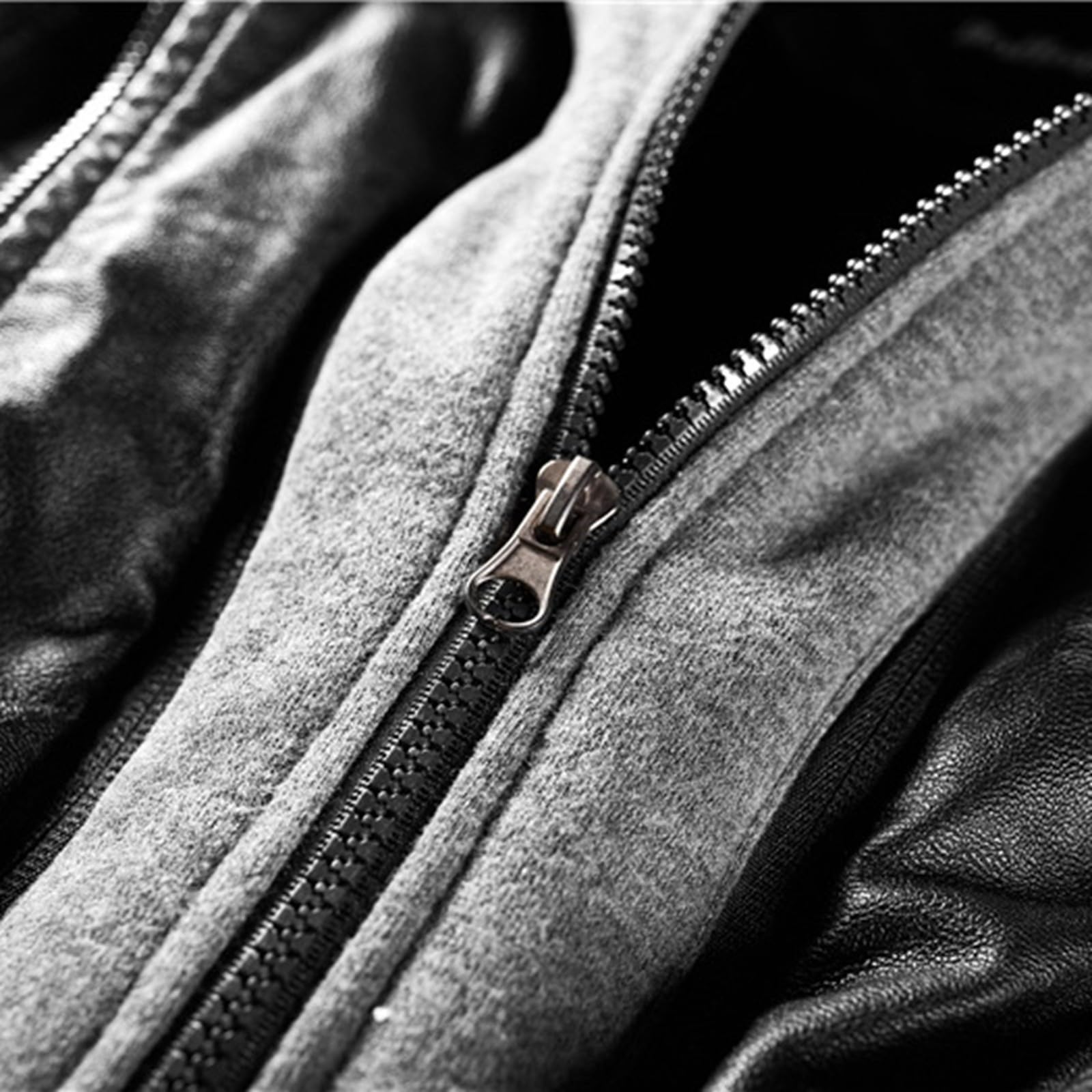 Damen Herbst/Winter Lederjacke Kurz Cropped Hoodie Abnehmbar Gefüttert Moto Jacke Frauen Übergröße Pullover Mantel