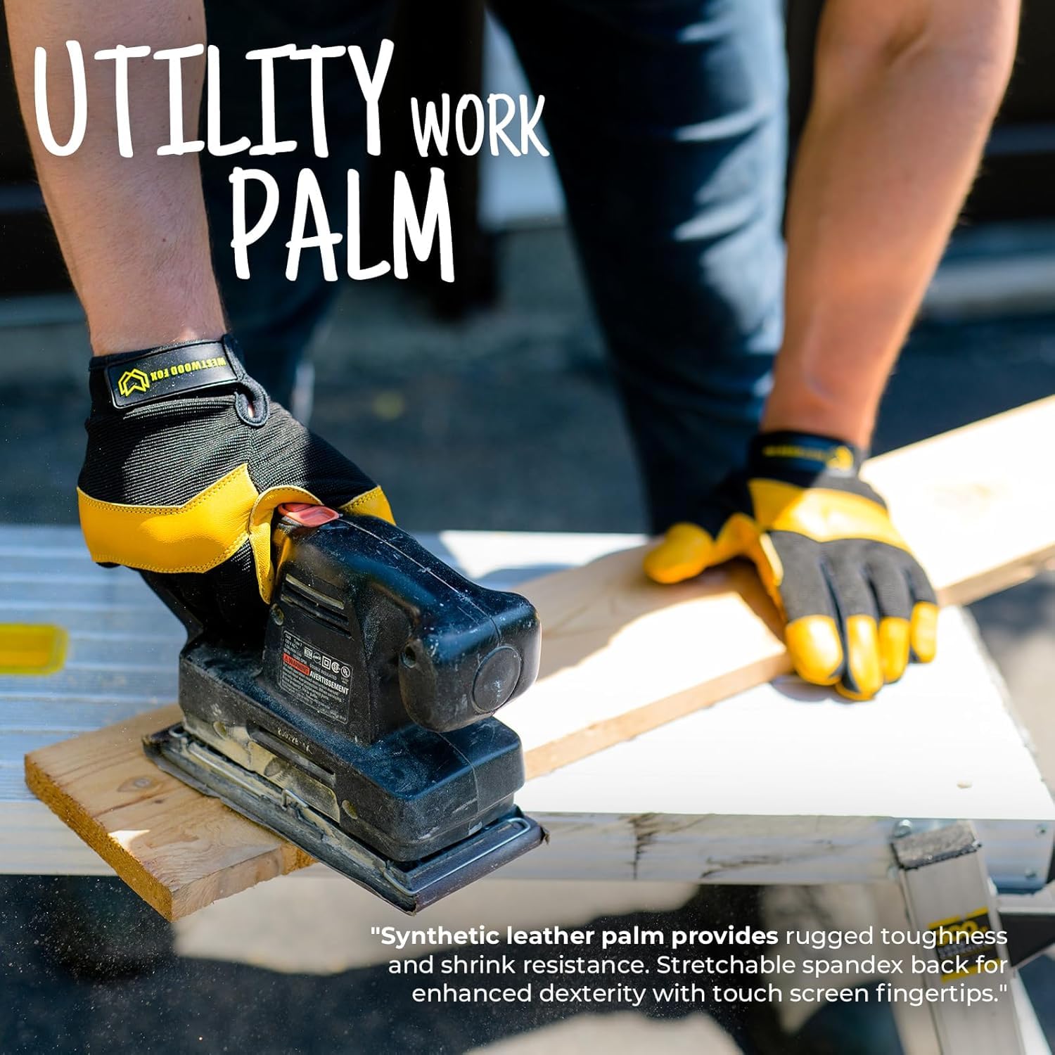 Guantes de trabajo de jardinería a prueba de espinas de jardín, flexibles y resistentes, de cuero, para mecánicos, de utilidad, transpirables, para el trabajo, hombres y mujeres (Amarillo, L)