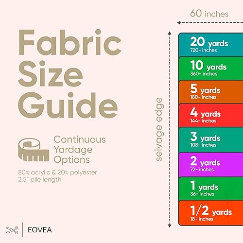 Miniatura 6 de EOVEA Tela de Piel Sintética Lanuda por Yarda 60" de Ancho Material de Piel Sintética Esponjosa y Suave para Costura, Manualidades, Disfraces,