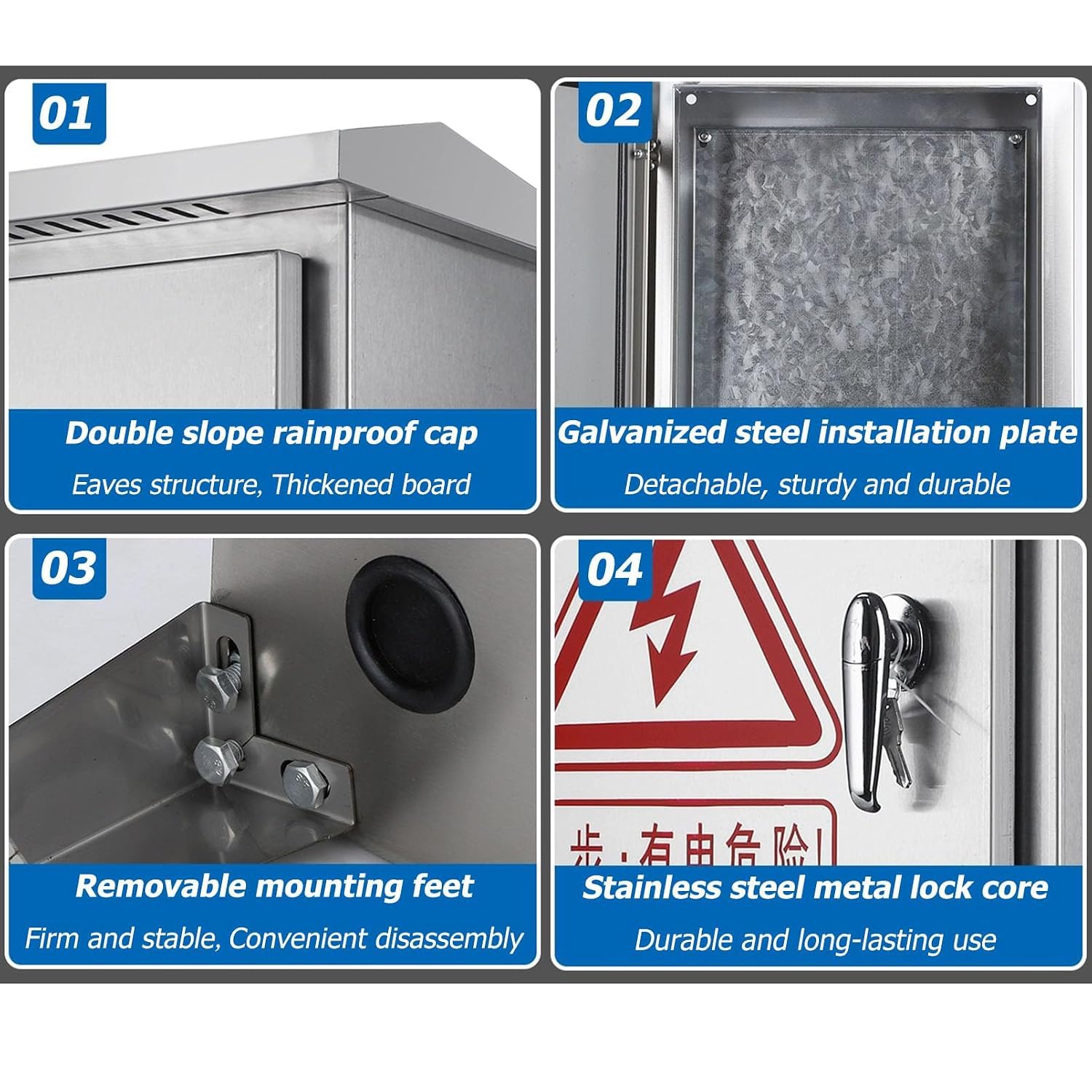 Custodia Elettrica in Acciaio Inox 304, Quadro Elettrico da Parete IP65