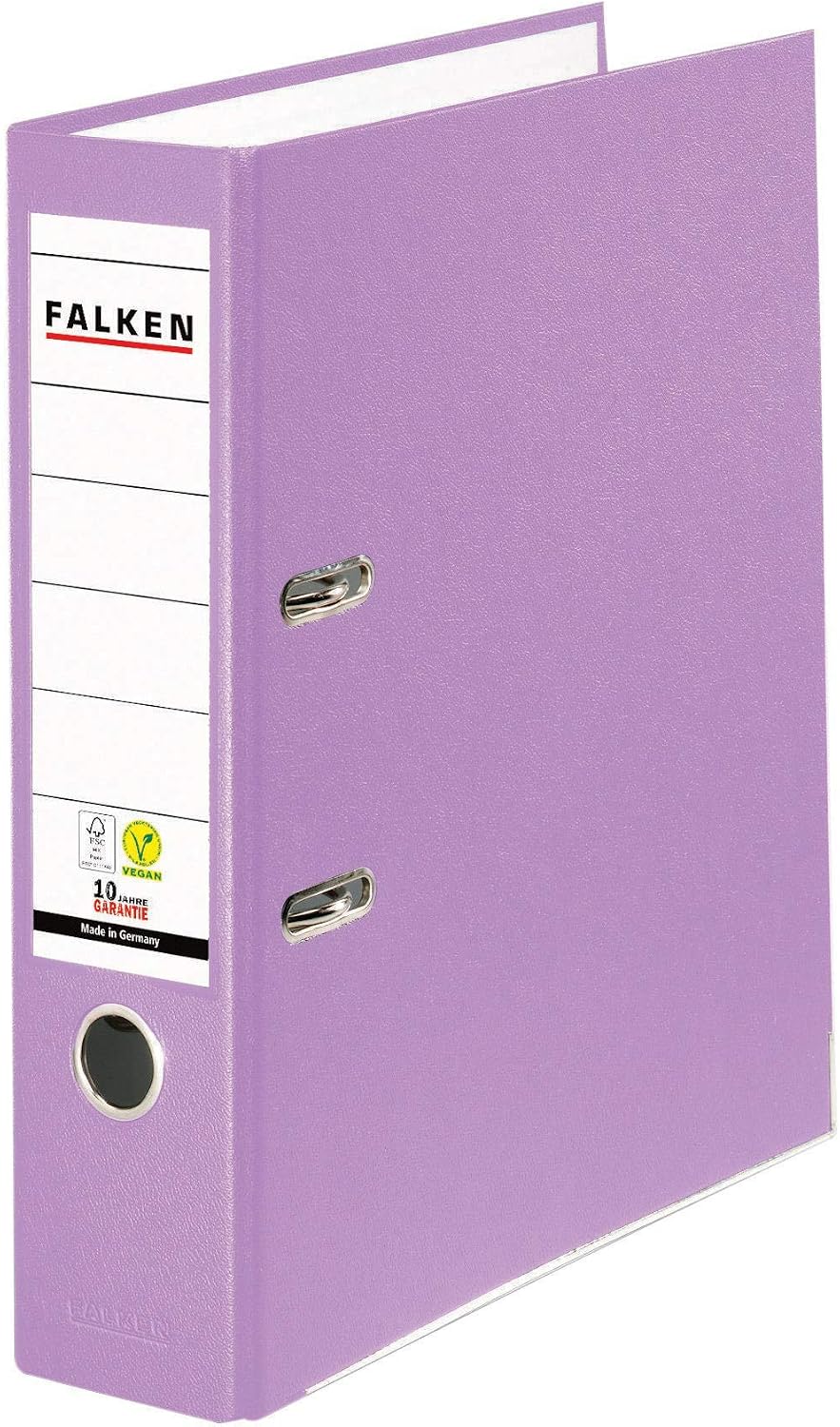 Original Falken PP Colour Plastic Folder Made in Germany 8 cm Wide DIN A4 Lilac Ring Binder Vegan Lever Arch File Letter Folder Office Folder Plastic Folder Slot Folder