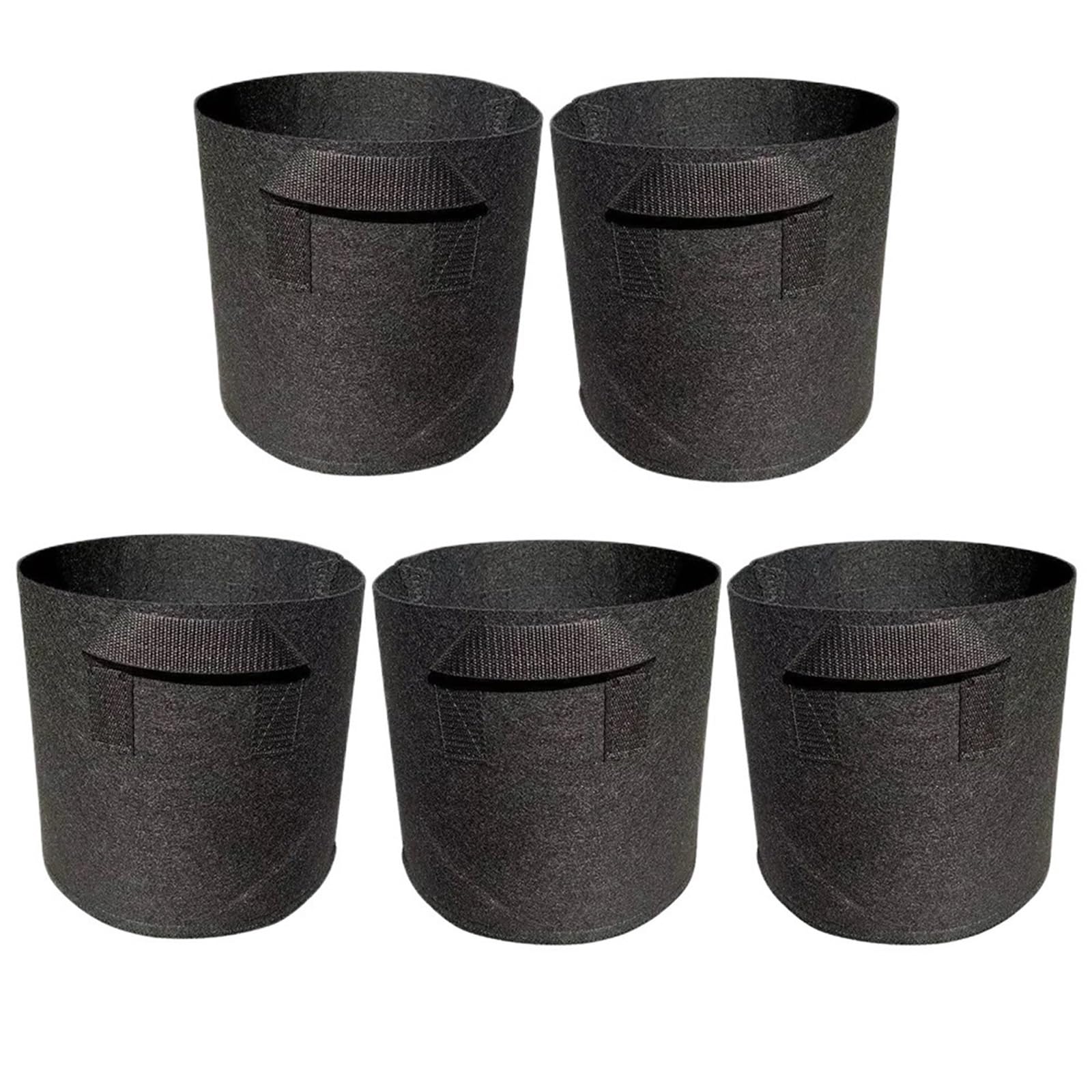GIYXHU 5 Pack Grow Bags, Garden Planting Nonwoven Fabric Pots with Reinforced Handle(3 Gallon，4 Gallon, 7, 30 Gallon) for Flowers Vegetables(5gallons 30x25cm)