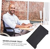 Vista 6 de GLEAVI Mesa de comedor para silla de ruedas, mesa portátil, bandeja de plástico plegable, bandeja para silla de ruedas, bandeja para silla