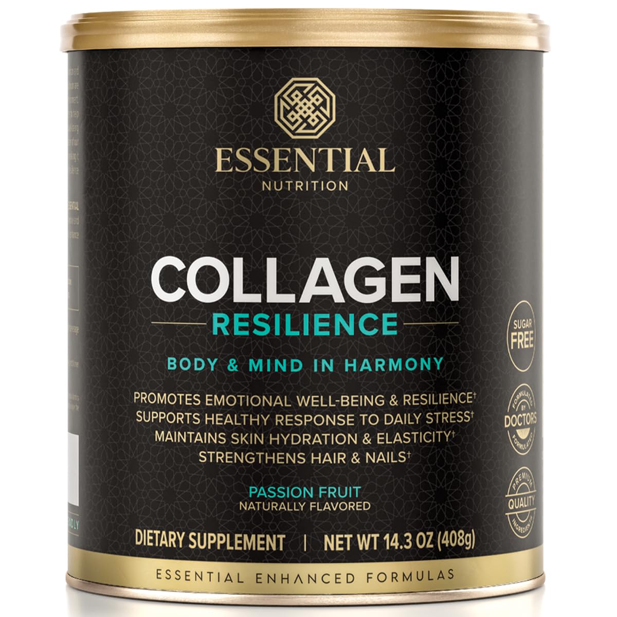 Essential Nutrition Collagen Resilience - Hydrolyzed Collagen Peptides Powder with Hyaluronic Acid Silicon Amino-Acids Passion Flower Extract -