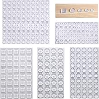WeeFurni 272Pcs Clear Silicone Cabinet Door Bumpers - Self-Adhesive Noise Dampening Pads for Drawers, Furniture, Picture Frames (5 Sizes)
