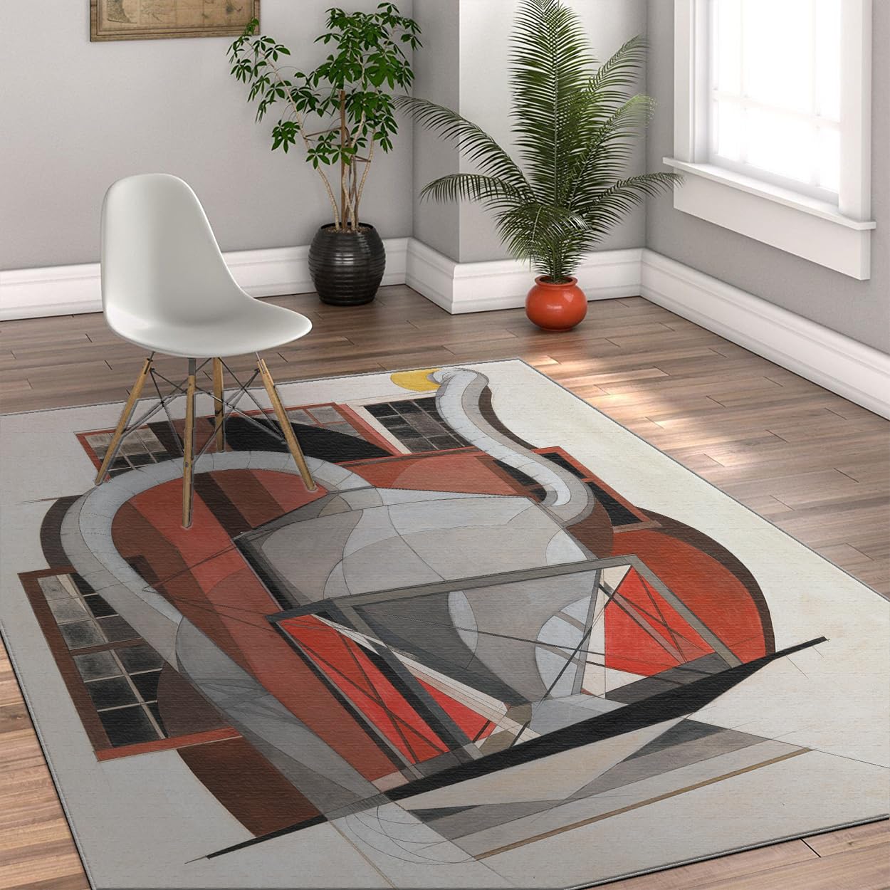 Tapis 180x240cm modernes grand salon à poil bas et motif abstrait