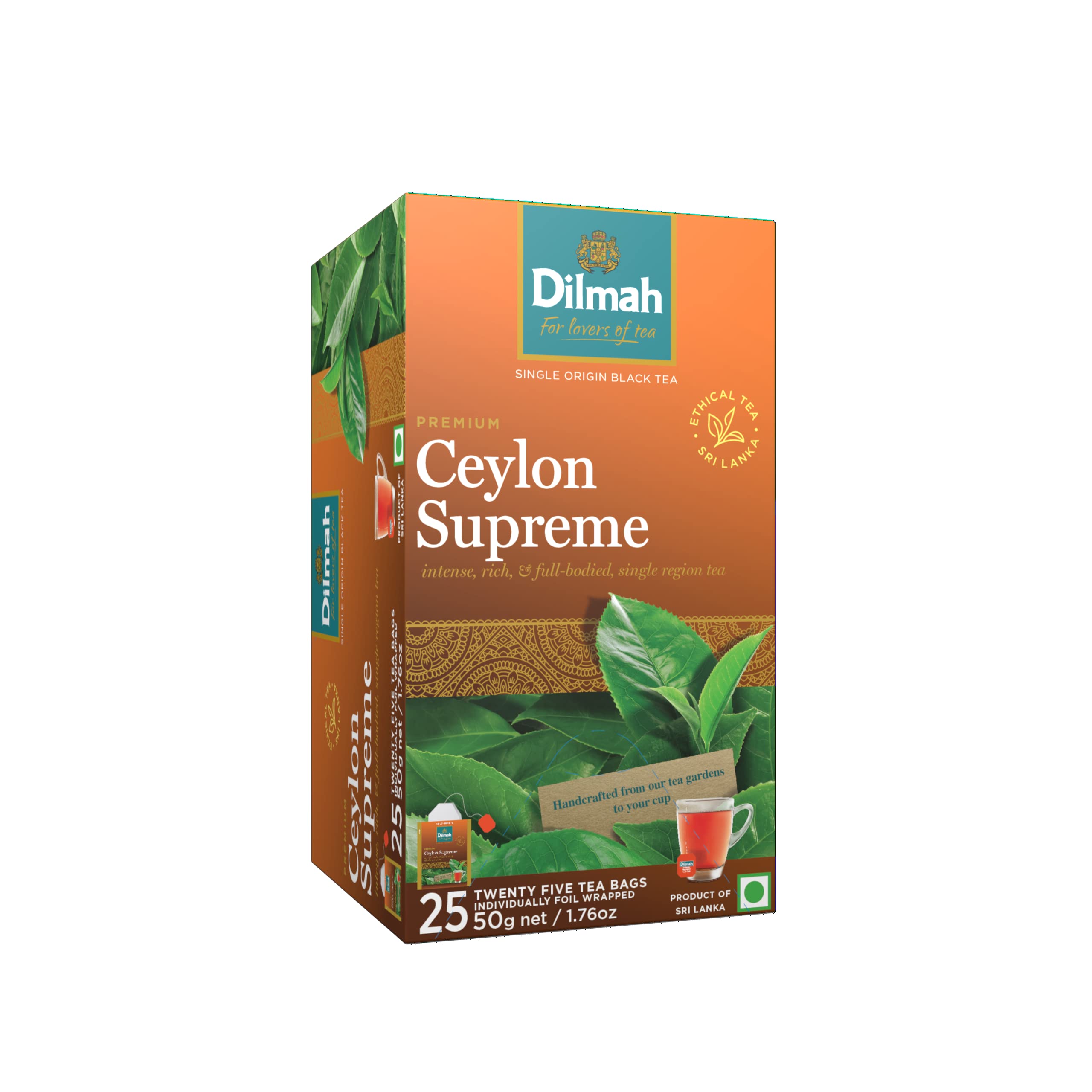 Buy Dilmah Ceylon Supreme Tea, 2g X 25 Tea Bags Online at desertcartINDIA
