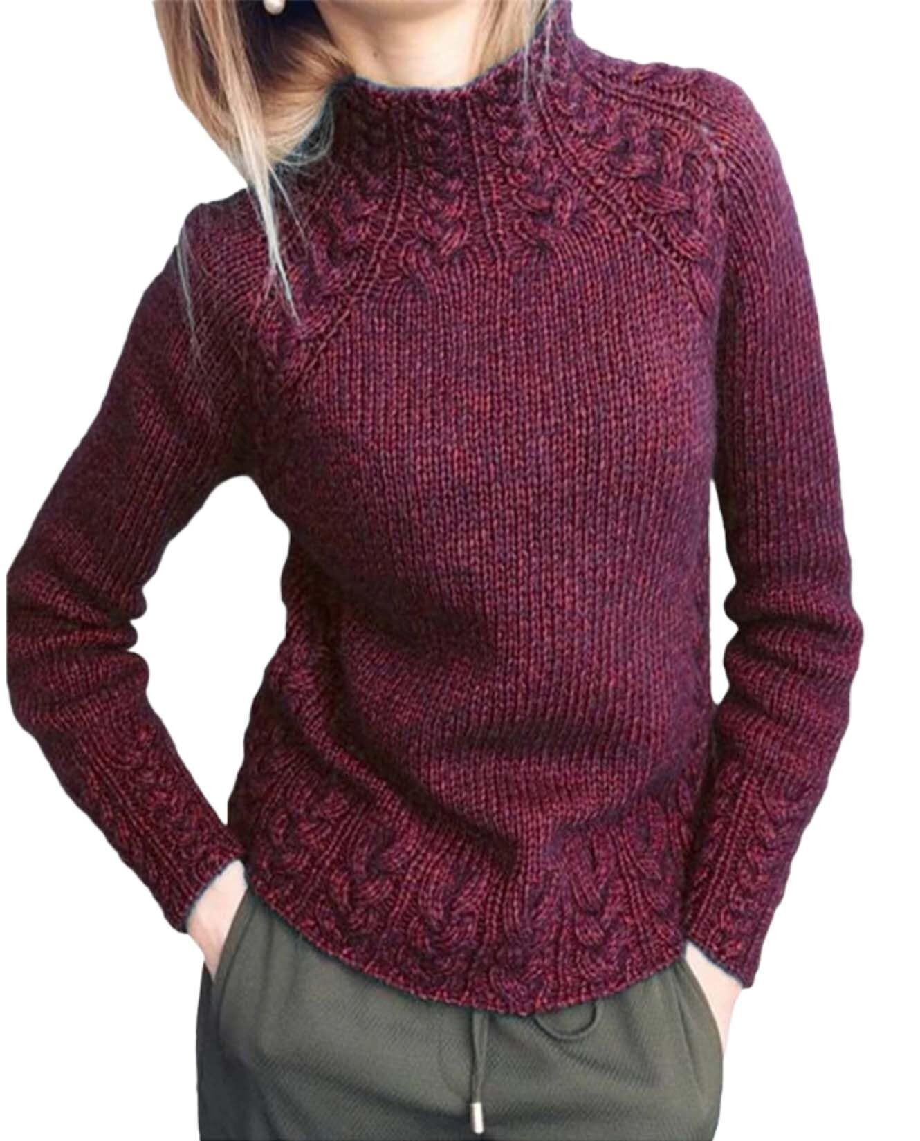 LIZALIG Womens Cable Knit Sweater Casual Crochet Turtle Neck Long Sleeve Sweaters Oversized Solid Color Pullovers Tops