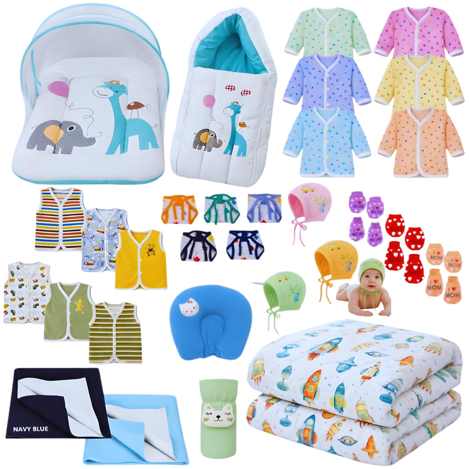Toddylon Newborn Baby Essentials Kit 33 Items Combo Set | Baby Kit
