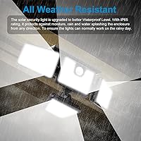 Vista 6 de AmeriTop Solar Lights Outdoor, 2 Pack 300 LED High Brightness Cordless Solar Motion Sensor Lights; 4 Adjustable Heads,320° Wide Angle Illumination