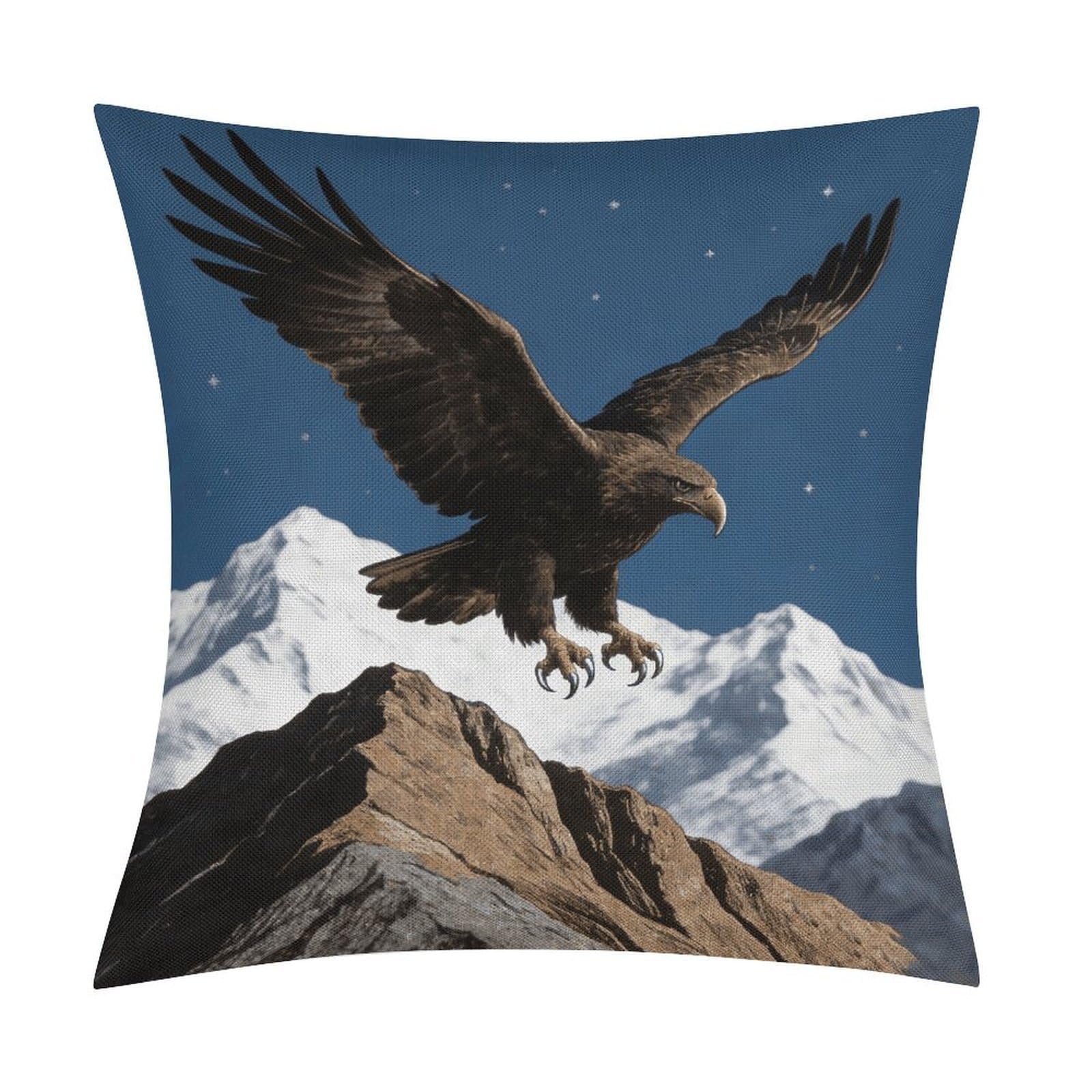 LZQPOEAS Hunting Throw Pillow Covers, Waterproof Faux Linen Pillow Cases with Invisible Zipper, Decorative Square Cushion Covers for Sofa Couch Living Room Bedroom 18x18 Inch