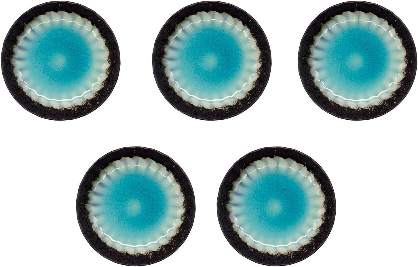 Mino Yaki Serving Plate, Diameter Approx. 6.7 inches (17 cm), Set of 5, Shinkai, Made in Japan