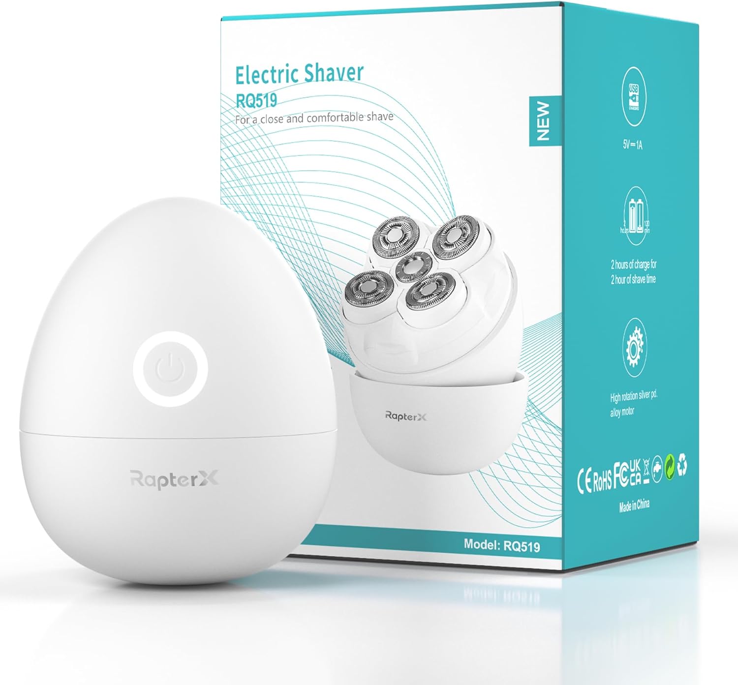 Electric Razors for Women - Magnetic 5D Floating Painless Shaver, Cordless Rechargeable Hair Remover, IPX6 Waterproof Wet Dry Shaving for Legs, Bikini, Face, Underarm, Arm (White, Matte)