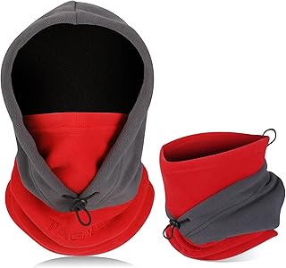 TAGVO Máscara de Esqui à Prova de Vento com Capuz de Lã Térmica Inverno Uso Multiusos Máscara Uni & Cobertura Facial Respirável Aquecedor de Pescoço Pesado para