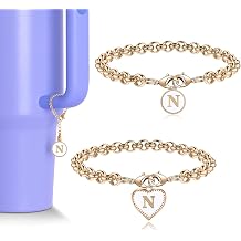 Personalized Gifts for Women 2PCS Initial Letter Charm for Stanley Cup Accessories,Stainless Steel Name Letter Charm for Stanley/Simple Modern Tumbler 40 oz,Great Gifts for Mothers Day