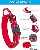 Vista 2 de AUBELL Juego de collar y correa táctico para perro, collares militares K9 reflectantes, ajustables, de servicio pesado, con asa y hebilla de metal