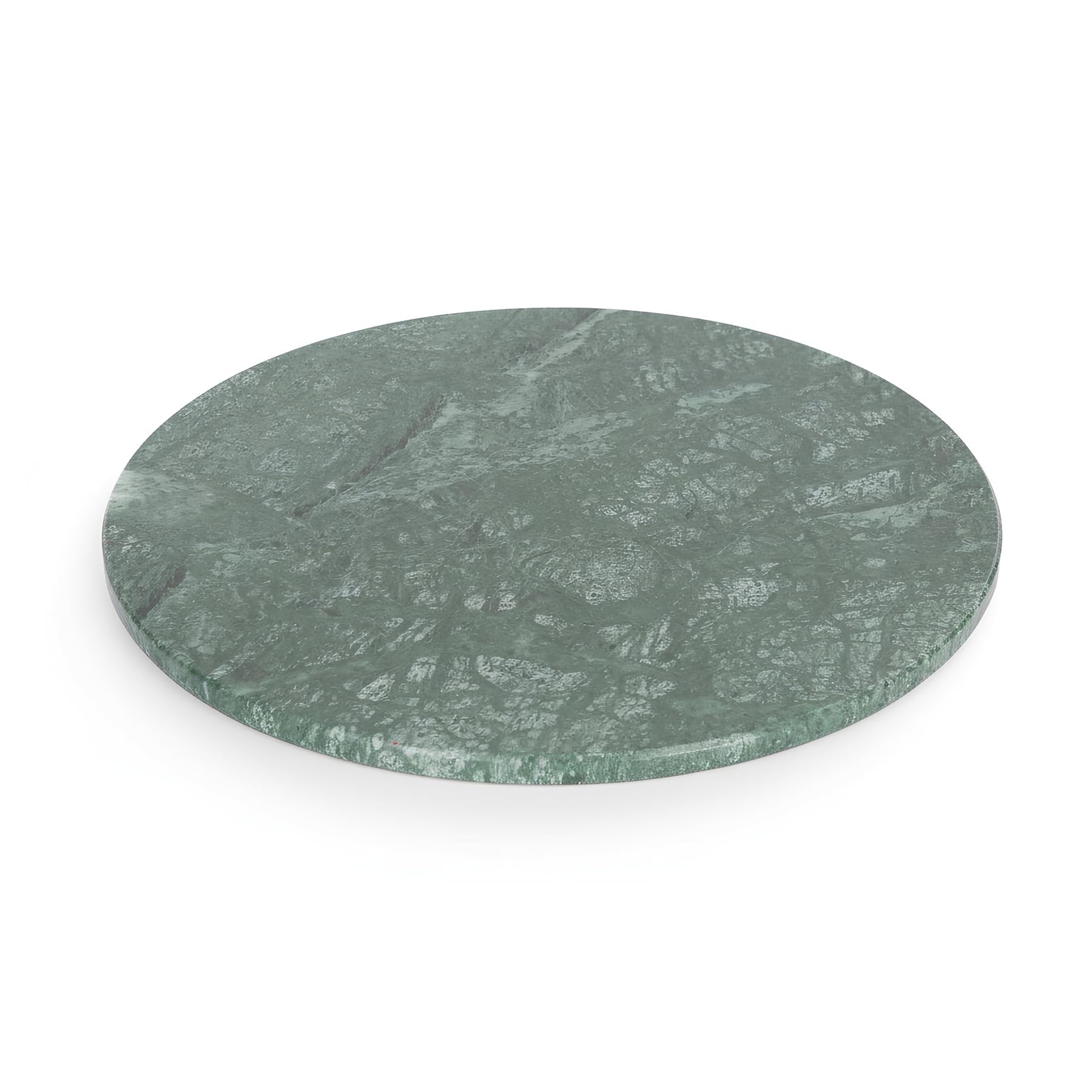 Argon Tableware Marble Serving Board - 33cm - Green Natural Stone Charcuterie, Cheese & Tapas Platter with Non-Slip Feet for Home, Café & Restaurant Use