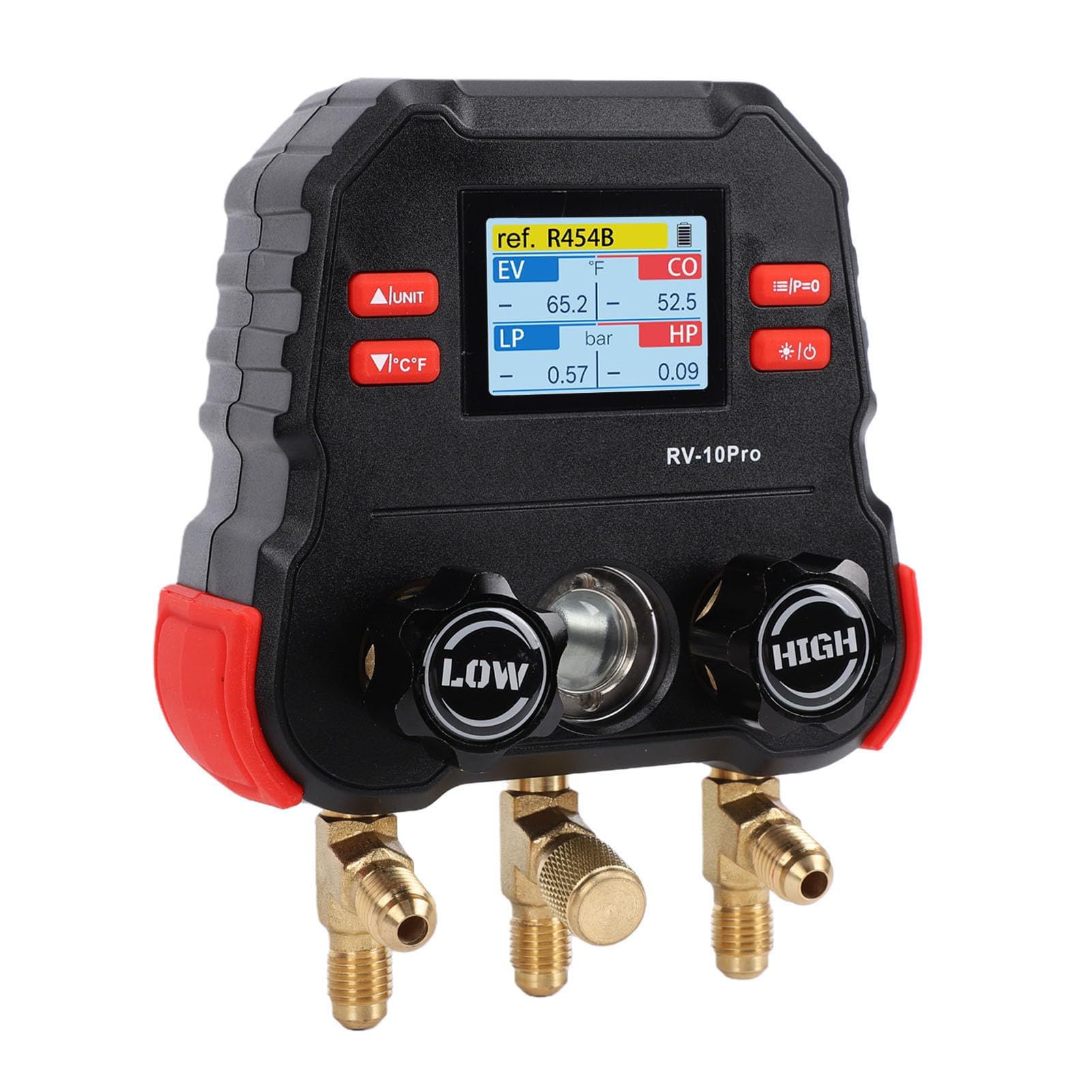FTVOGUE Cyfrowy Manometr Rozdzielczy 3-drożny do R454B R32 R410a R134a
