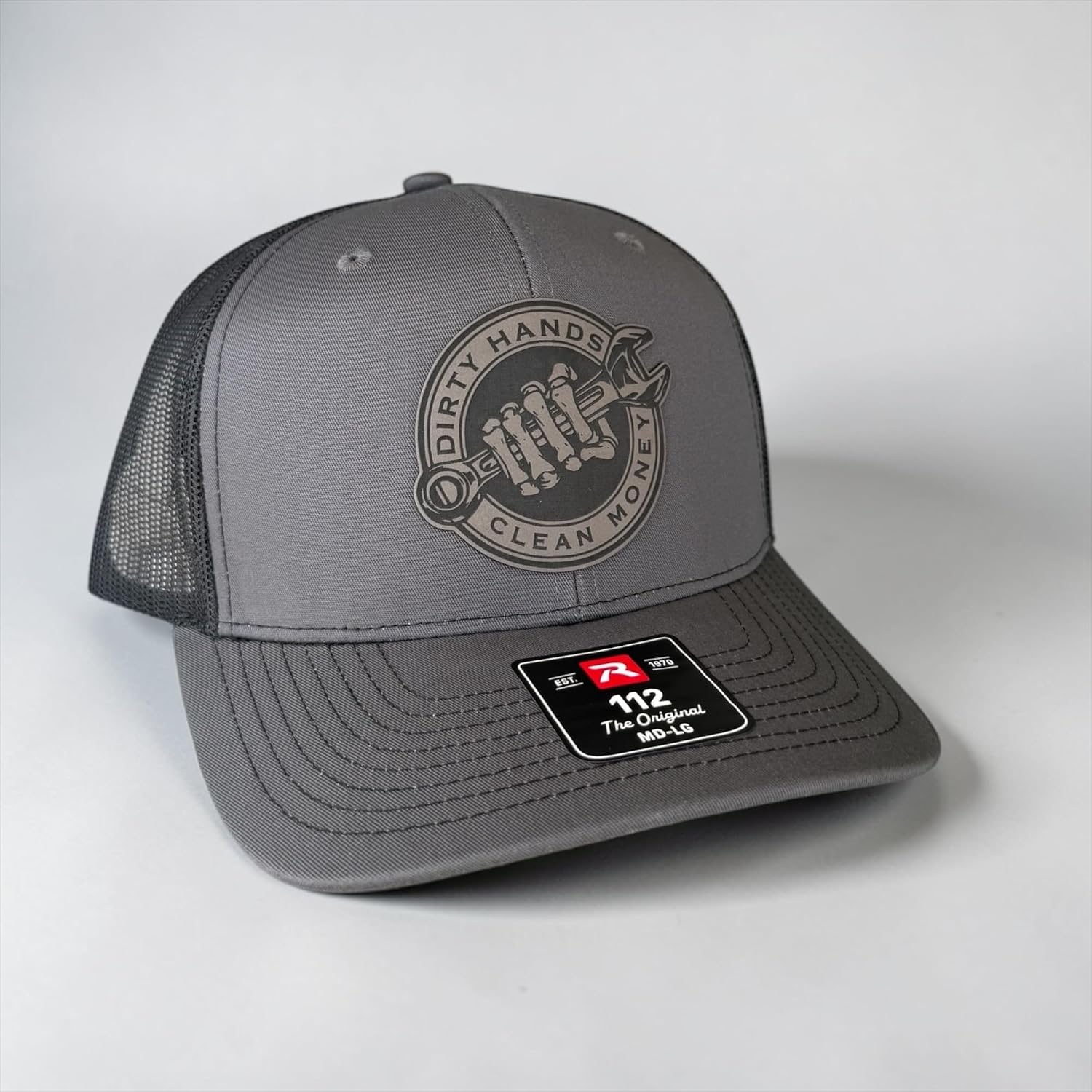 BUBBLEHEAD INK Dirty Hands Clean Money Hat, Blue Collar Hat, Mens Hats Funny for Hardworking Gentlemen