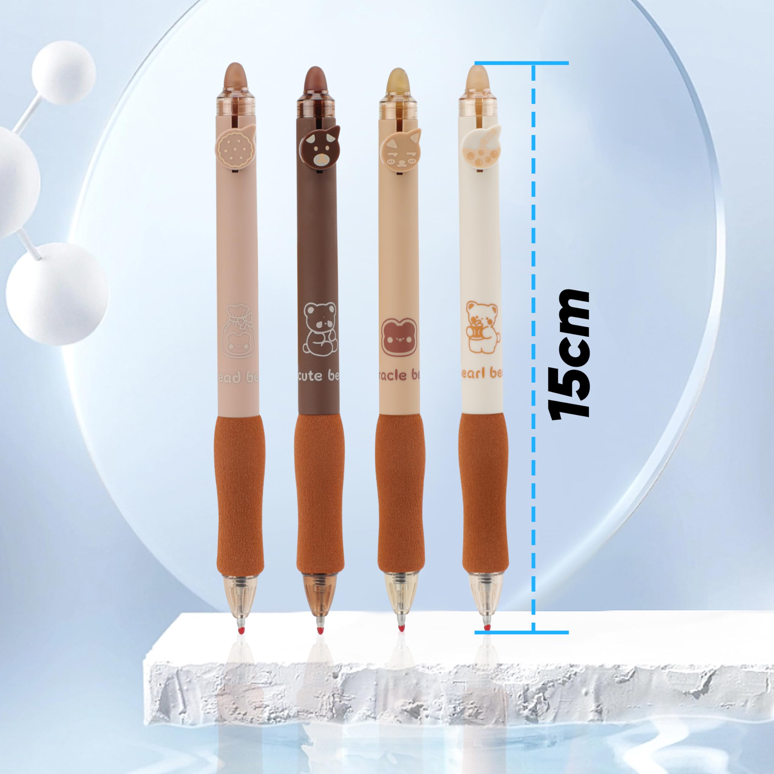 TEKONDA Radierbare Kugelschreiber – 4 Stück, 0,5 Mm, Blau, Mit Radiergummi