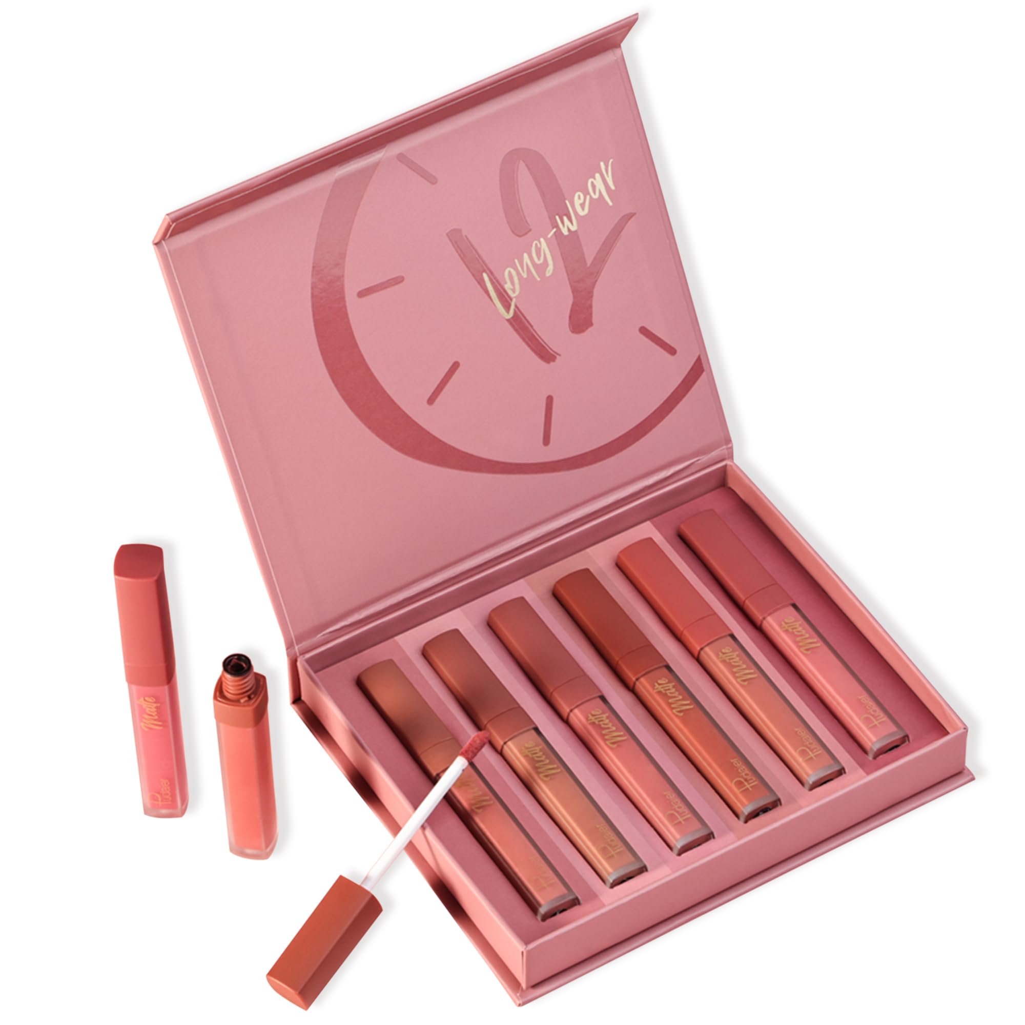 ZUK Pudaier 6Pcs Matte Velvet Lipstick, Highly Pigmented Long Lasting Non-stick Lipstick for Women Waterproof Lip Gloss Red Nude Lip Stick Mother's Day Gifts