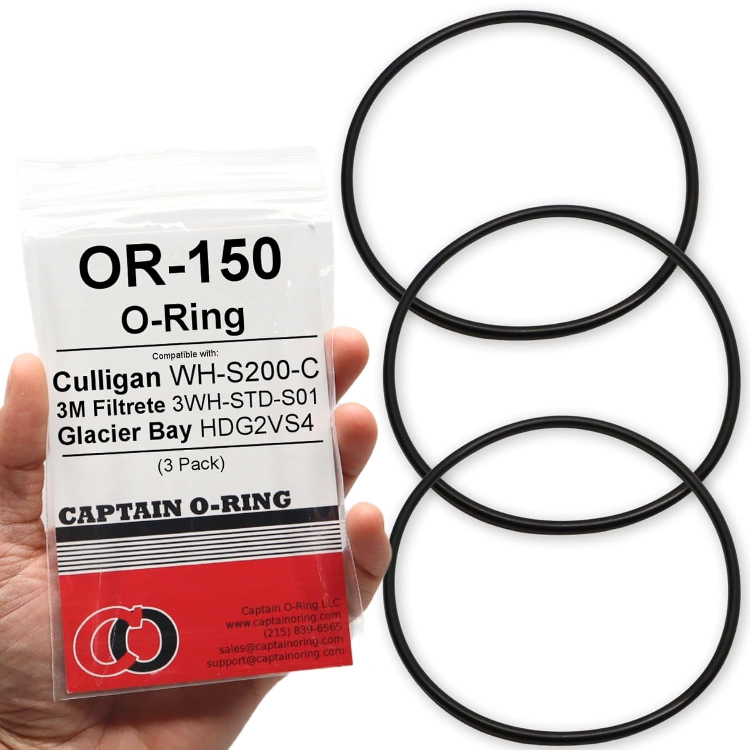 Captain O-Ring - Replacement OR-150 O-Rings for Culligan Water Filter Housing Gasket Seals (6 Pack) [WH-S200-C, 3WH-STD-S01, HDG2VS4]
