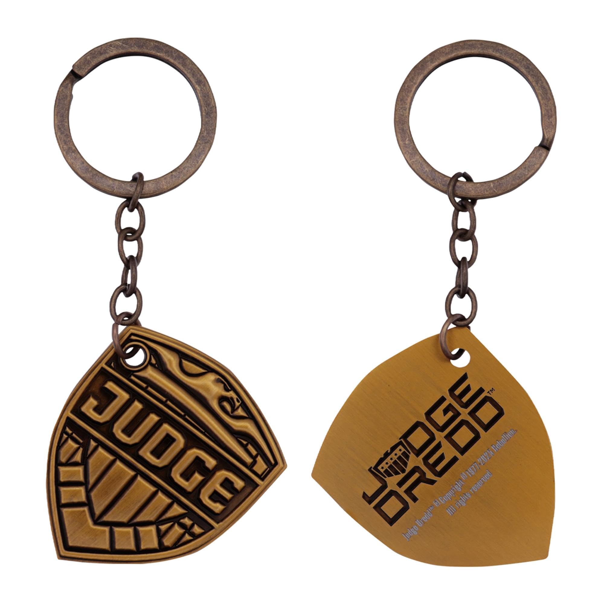 FaNaTtik 2000 AD Judge Dredd Limited Edition Metal Badge Keyring – Official Collectible Metal Keychain for Fans & Collectors