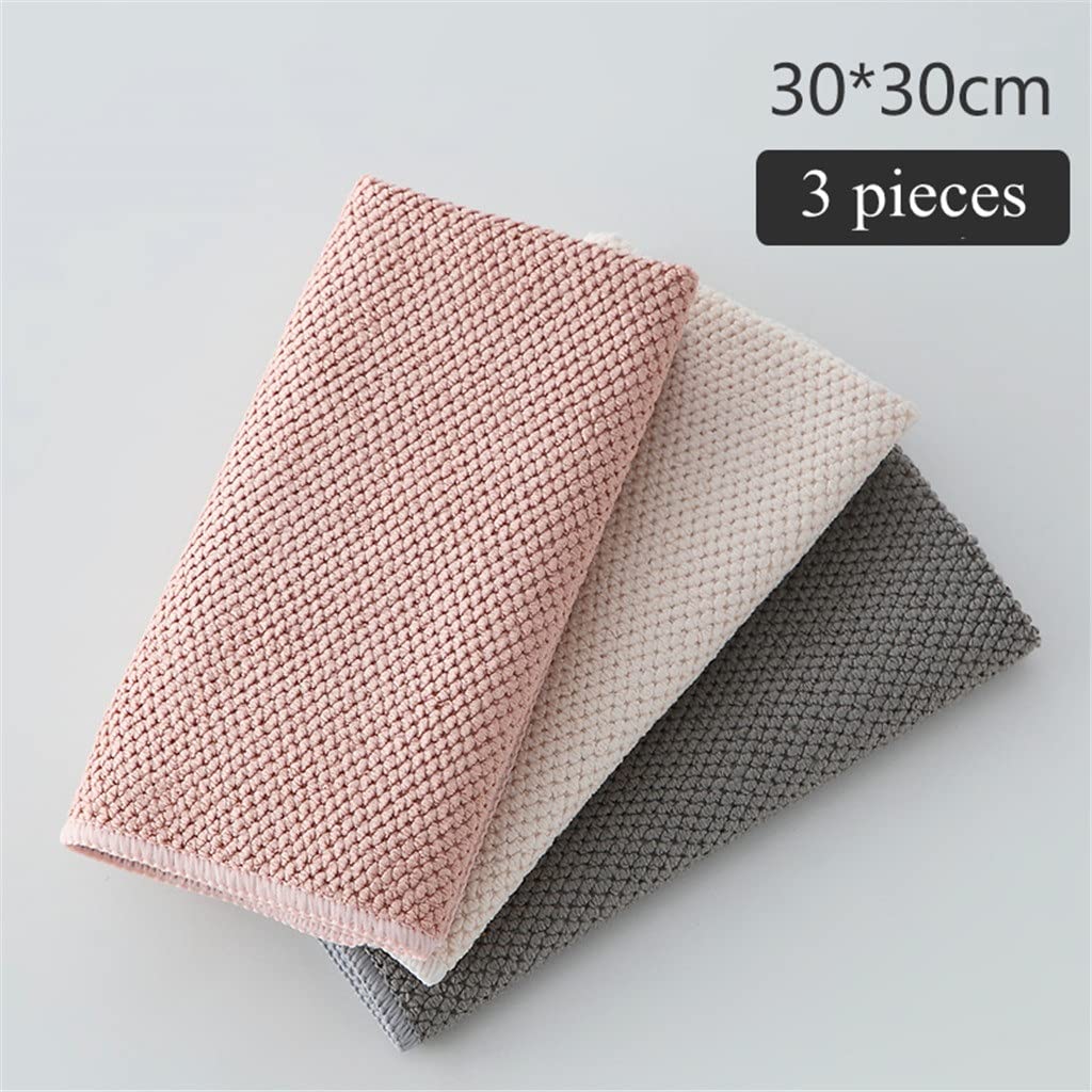 RWRAPS 9 Uds. De Toallas de Cocina, paño de Cocina antigrasa, Trapos de Granos de maíz absorbentes eficientes, paño de Limpieza de Microfibra (9 Uds. De 30x30cm)