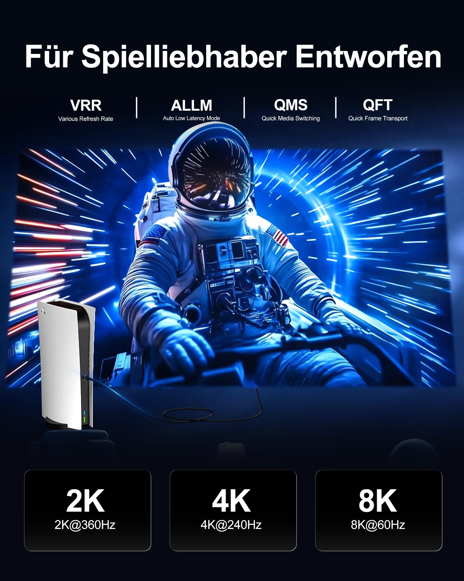 Glasfaser HDMI Kabel 20Meter, 8K Langes HDMI 2.1 Kabel 48Gbps Ultra High Speed Unterstützt 8K@60Hz 4K@240Hz HDR10/eARC/HDCP 2.2&2.3/3D Kompatibel mit PS5 Xbox HDTV Monitor Projektor