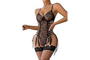 COZYEASE Women's Lace Lingerie Bodysuit