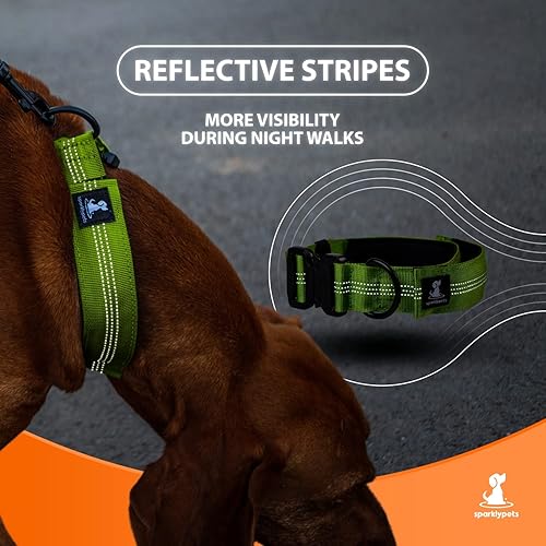 Miniatura 6 de SparklyPets Bungee - Collar ancho para perro con asa, collar grueso de liberación rápida para perros grandes y collares extra suaves para perros