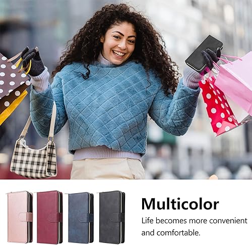 Miniatura 6 de ZCDAYE Funda para Samsung Galaxy S23 FE 5G, gran espacio con tapa de piel sintética con bolsillo para ranuras para tarjetas, cierre magnético,