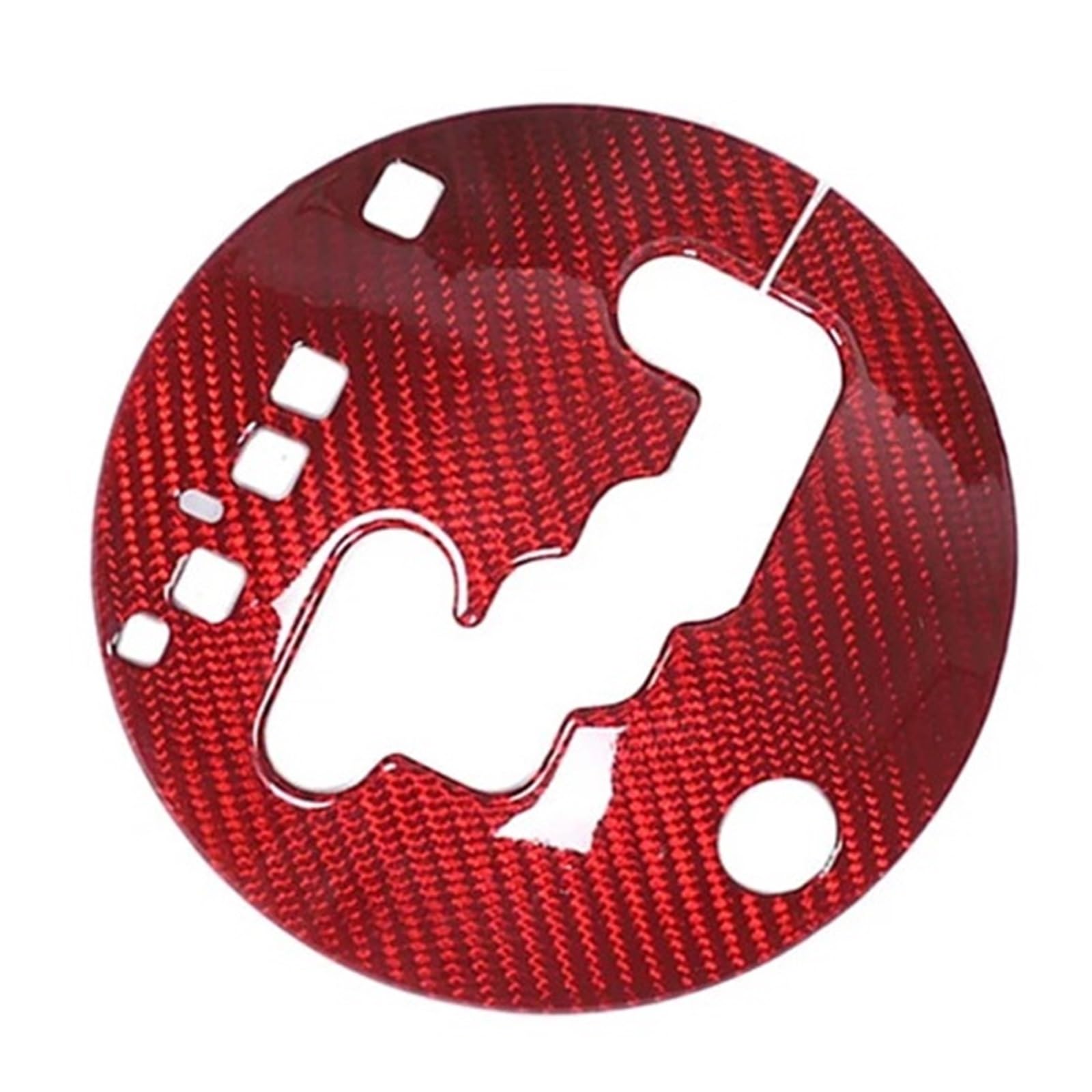 Compatible for Fiat 500 2010-2015 Real Carbon Fiber Car Central Control Gear Shift Base Gear Cover Trim Sticker Car Interior Accessories(Style2)