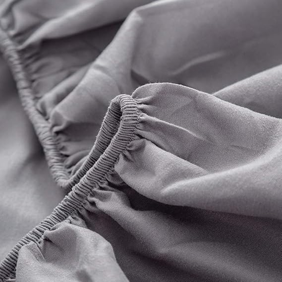 Queen Fitted Sheet Only Soft Polyester Microfibre Adults King Fitted Bottom Sheet Fits Up 0-20cm Deep Mattress Bed Sheets Fade Resistant (Color : Graey, Size : Queen)