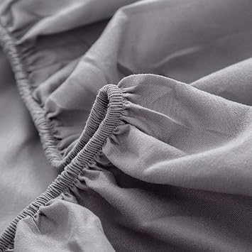 Queen Fitted Sheet Only Soft Polyester Microfibre Adults King Fitted Bottom Sheet Fits Up 0-20cm Deep Mattress Bed Sheets Fade Resistant (Color : Graey, Size : Queen)