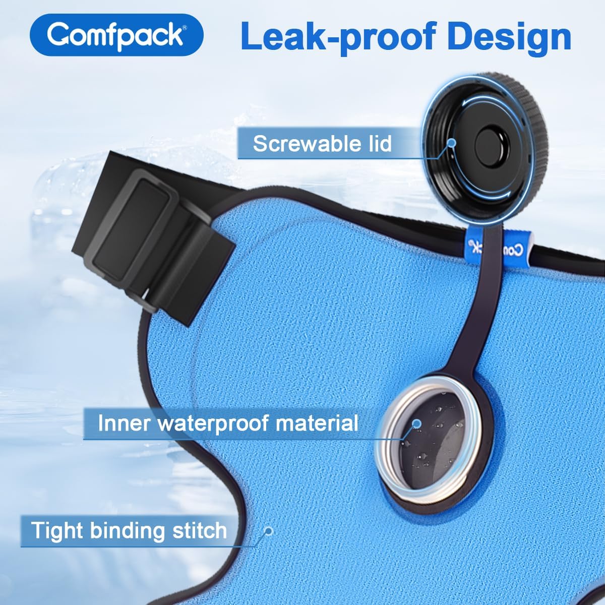 Comfpack Bolsa de hielo recargable para aliviar el dolor de hombro, bolsa fría de viaje con correas para lesiones, puño rotador, hinchazón, dolor muscular, recuperación después de la cirugía