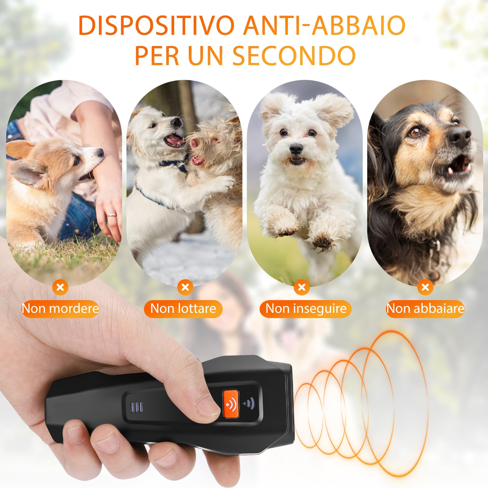 Antibell für Hunde - Ultraschall Hundebell Stopper mit 3 Einstellbaren Frequenzen Anti Bell Gerät Hunde 30 Fuß Reichweite Automatischer Anti Bellen Funktion für Innen & Außengebrauch