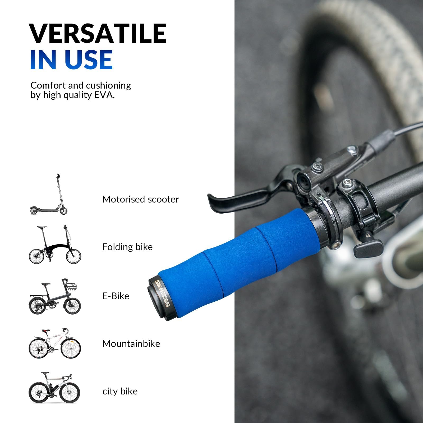 Poignées Guidon Vélo Antidérapantes - Caoutchouc TPR, Serrure Aluminium - Pour 22 Mm VTT, Ville