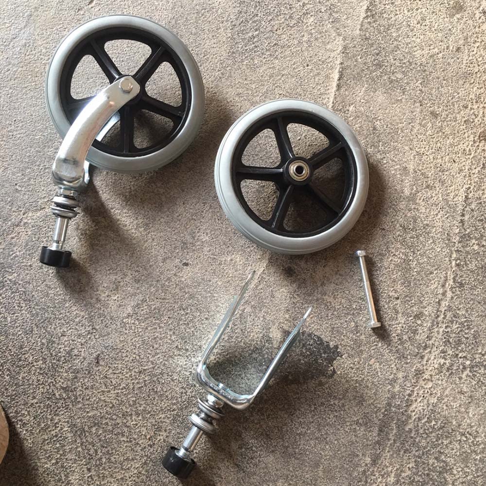 Ruedas de Repuesto para Silla de Ruedas con Horquilla Delantera, Piezas de Repuesto para Ruedas Delanteras de Silla de Ruedas, Horquilla Delantera para Andador/B/7 Pulgadas