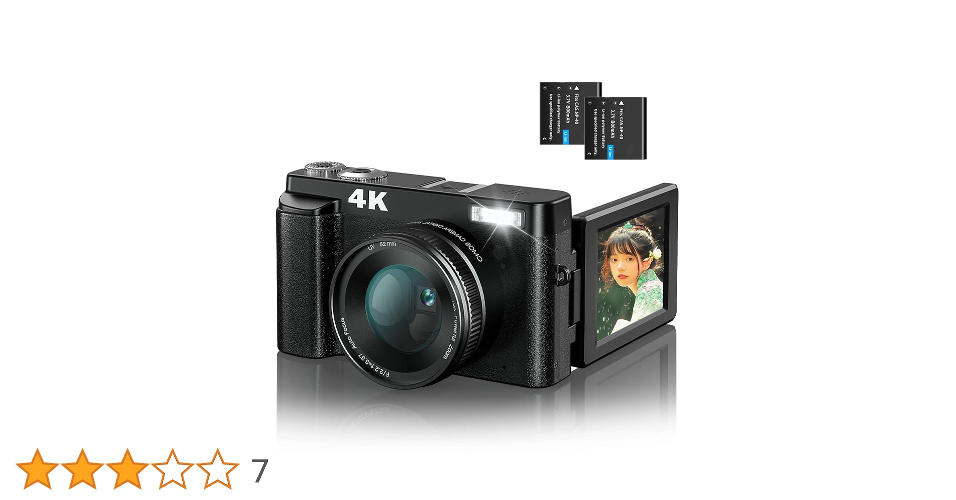 Amazon | CAMKORY 4K デジカメ デジタルカメラ オートフォーカス 4800