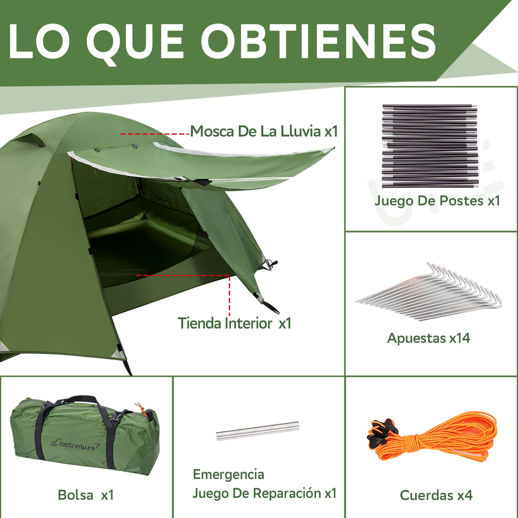 Clostnature - Tienda de Campaña para 2/3/4 Personas para Acampar - Tienda de Campaña Impermeable para Exteriores,Tienda de Campaña Compacta con Tamaño de Paquete Pequeño,Festival