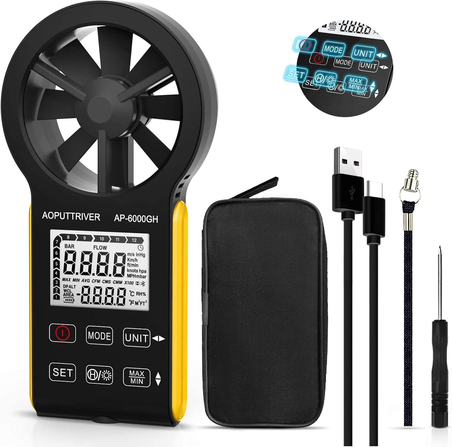 AOPUTTRIVER AP-6000GH HVAC Anemometer