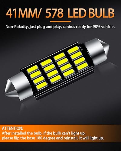 Miniatura 5 de Paquete de bombillas LED blancas compatibles con Ford F150 F-150 2009, 2010, 2011, 2012, 2013, 2014, Ford F150, F-150, luz de domo de mapa interior,