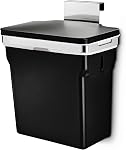 simplehuman 35 Liter / 9.3 Gallon Dual Compartment Under Counter Kitchen Cabinet Pull-Out Recycling Bin and Trash Can, Chrome