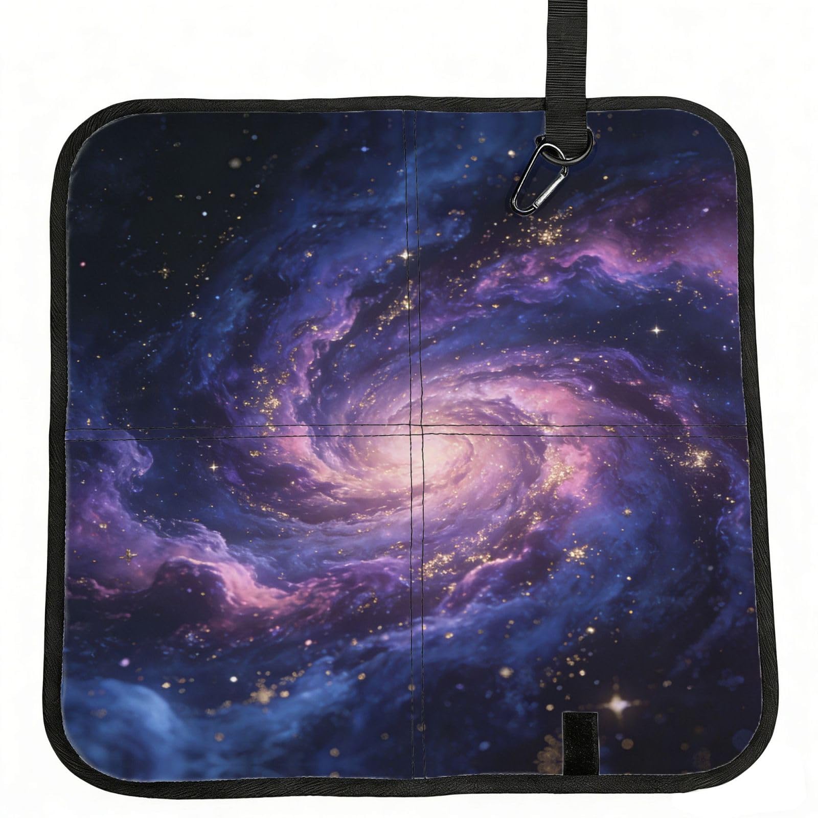 DUYIOKH Purple Starry Sky Print Foldable Portable Seat Cushion for World Cup Games, Camping and Outdoor Activities